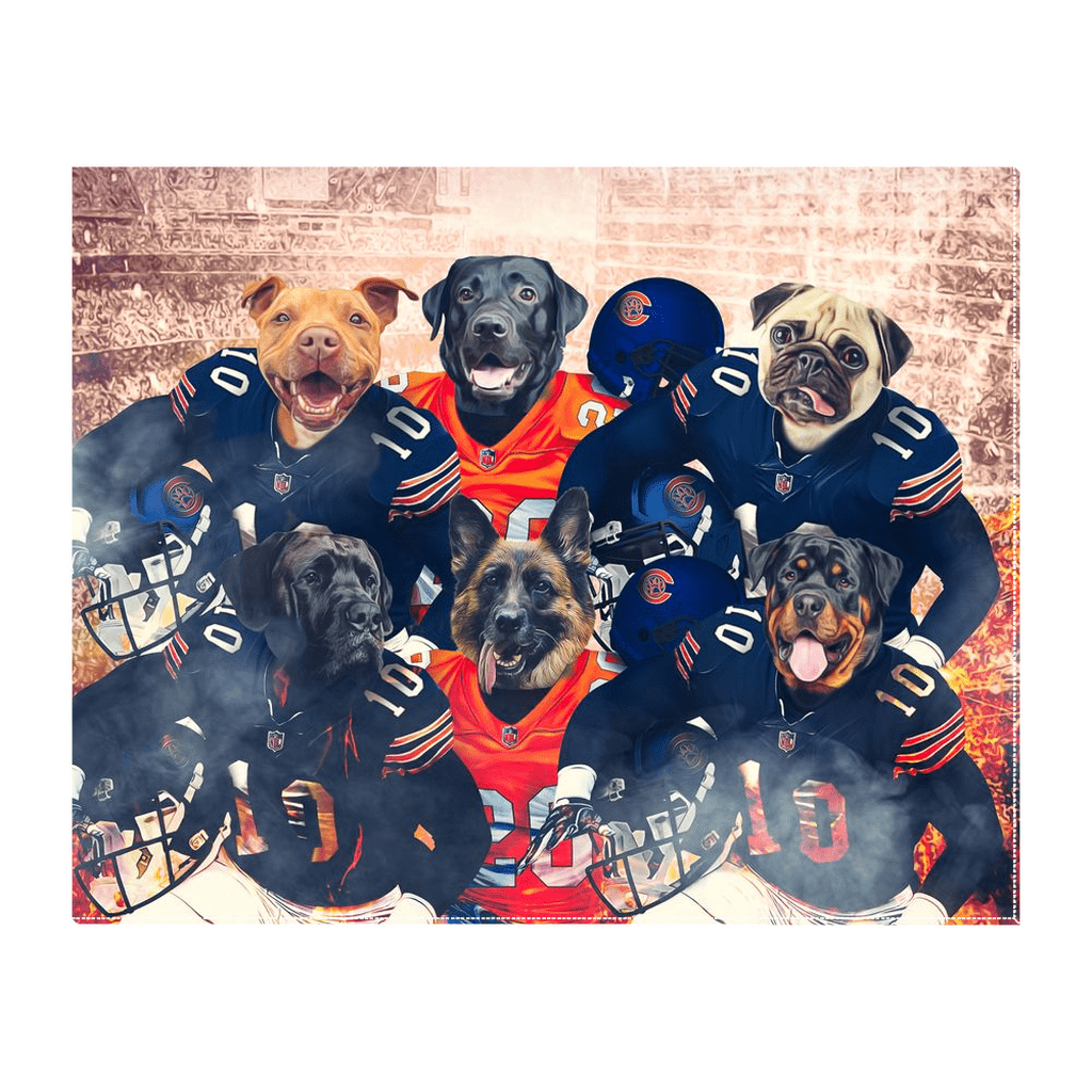 &#39;Chicago Doggos&#39; Personalized 6 Pet Standing Canvas