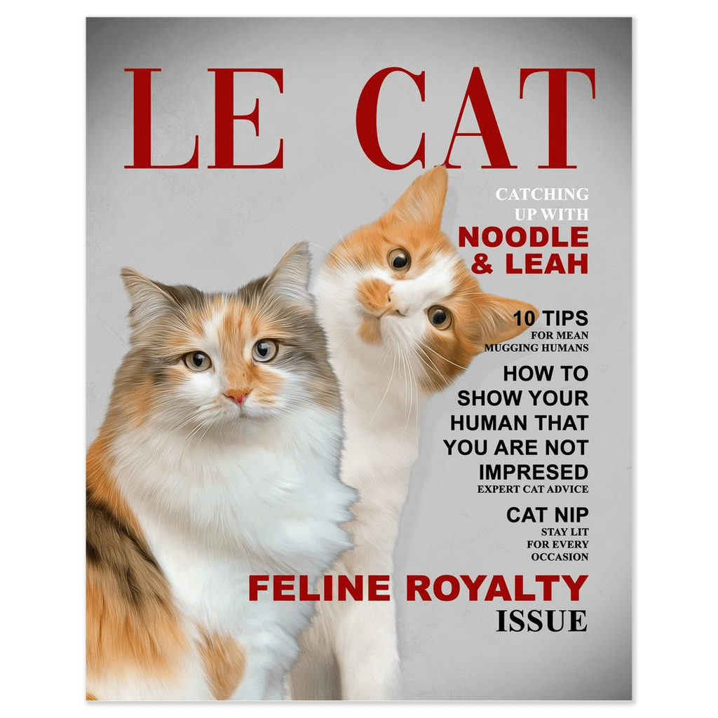 &#39;Le Cat&#39; Personalized 2 Pet Poster