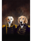 The Admiral and the Captain: Personalized 2 Pet Mini Portrait