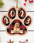 Live Customization Paw Shaped 2023 Wooden Pet Ornament