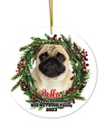 Personalized Custom Round Shaped Ceramic Photo Christmas Ornament - First Christmas