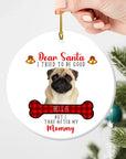 Personalized Custom Round Shaped Ceramic Photo Christmas Ornament - Dear Santa