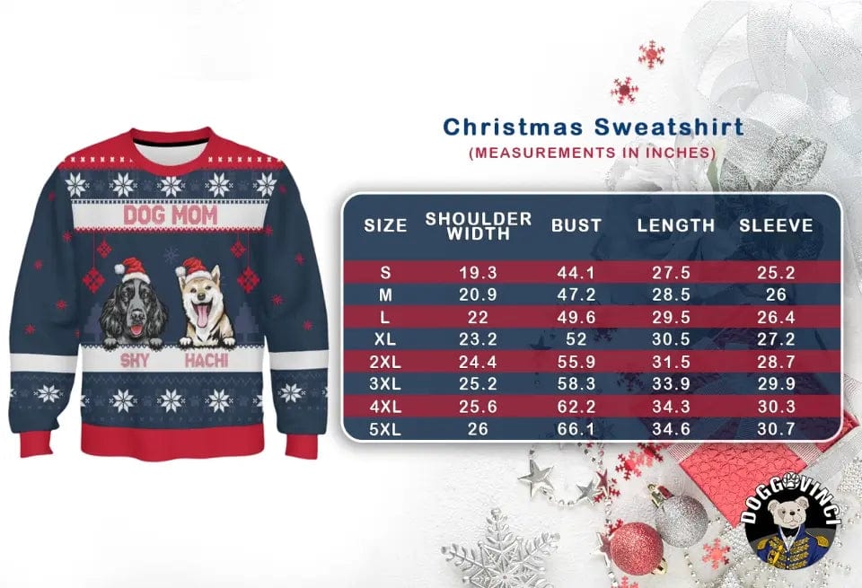 Suéter navideño feo de personalización en vivo: ¡1-8 perros/gatos, texto personalizado!