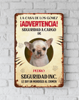 Letrero de Advertencia Personalizado para Mascotas