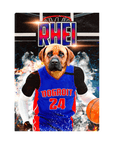 'Dogtroit Pistons' Personalized Pet Standing Canvas