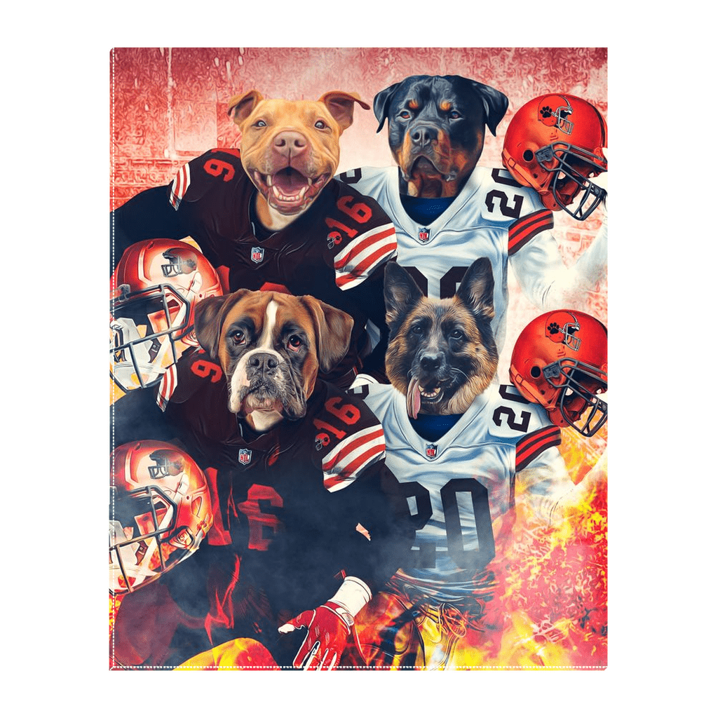 &#39;Cleveland Doggos&#39; Personalized 4 Pet Standing Canvas