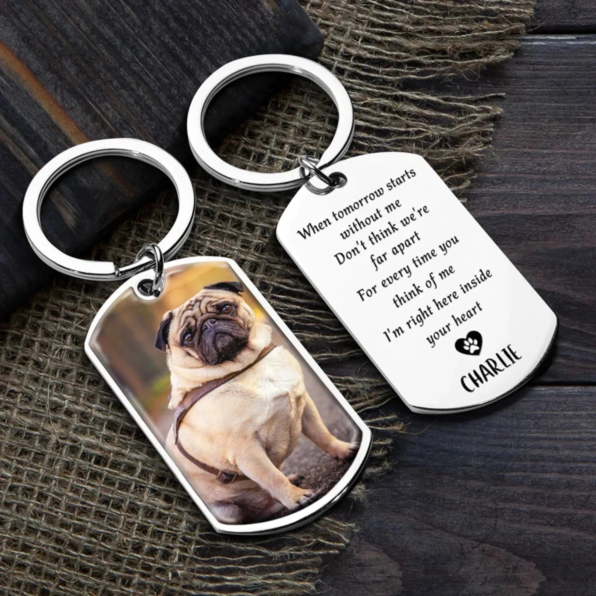 Personalized Pet Memorial Keychain Spanish