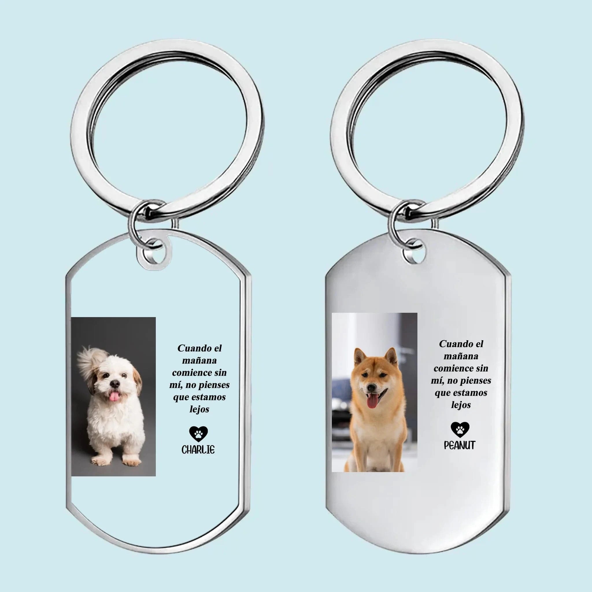 Personalized Pet Memorial Keychain Spanish