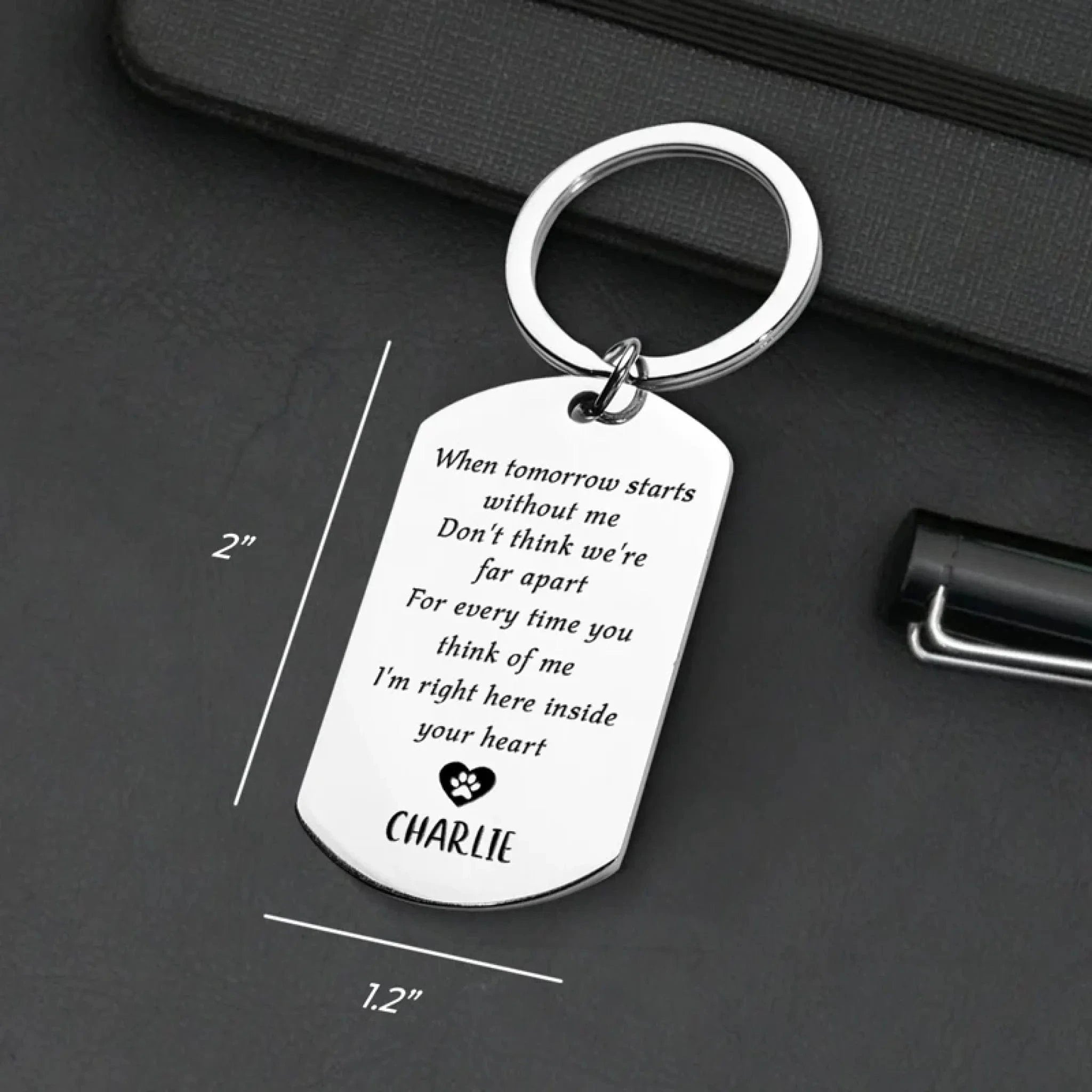 Personalized Pet Memorial Keychain Spanish – Custom Photo &amp; Name Engraved Keepsake, Pet Loss Sympathy Gift for Dog or Cat Owners