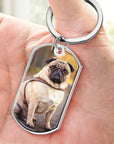Personalized Pet Memorial Keychain Spanish – Custom Photo & Name Engraved Keepsake, Pet Loss Sympathy Gift for Dog or Cat Owners