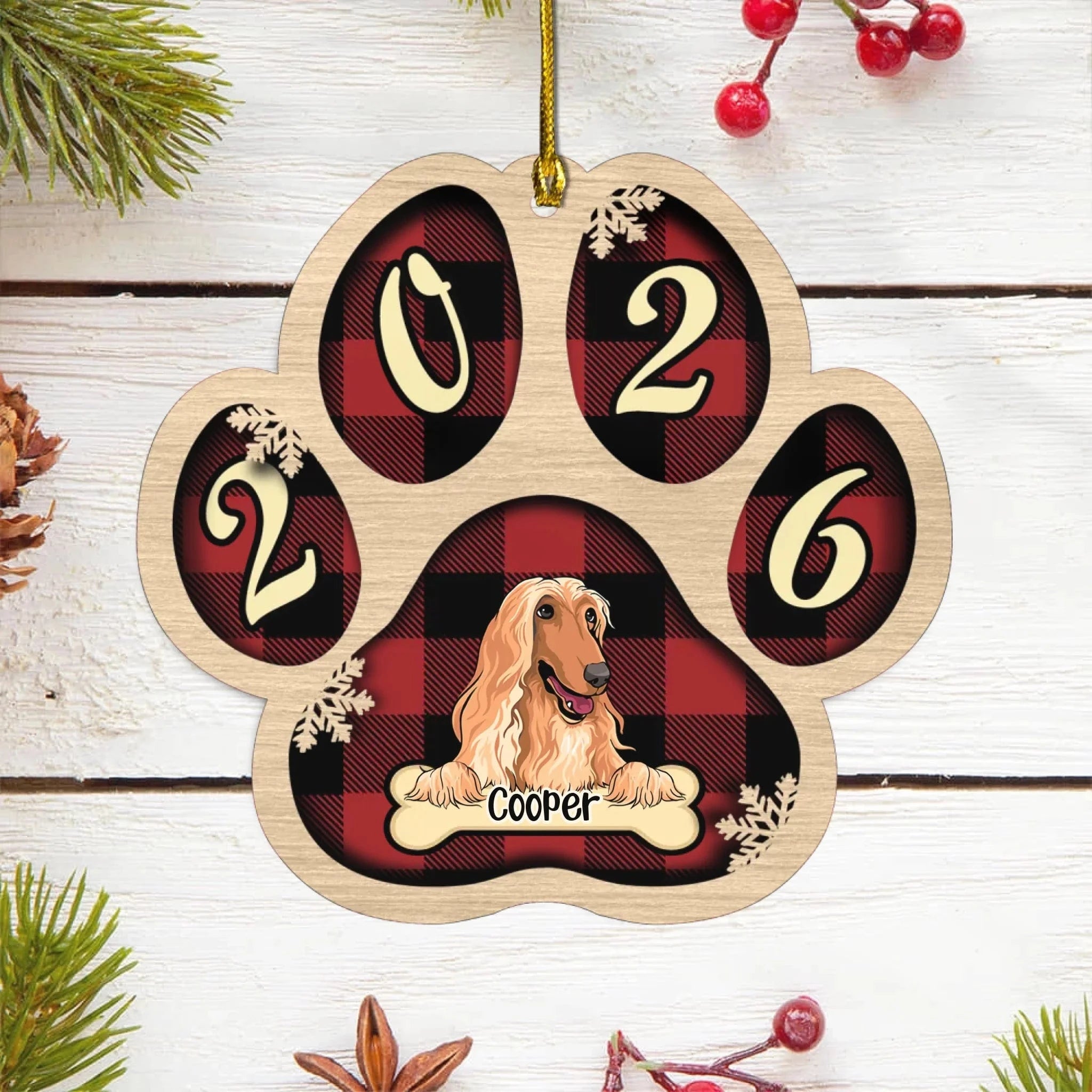 Live Customization Paw Shaped 2026 Wooden Pet Ornament