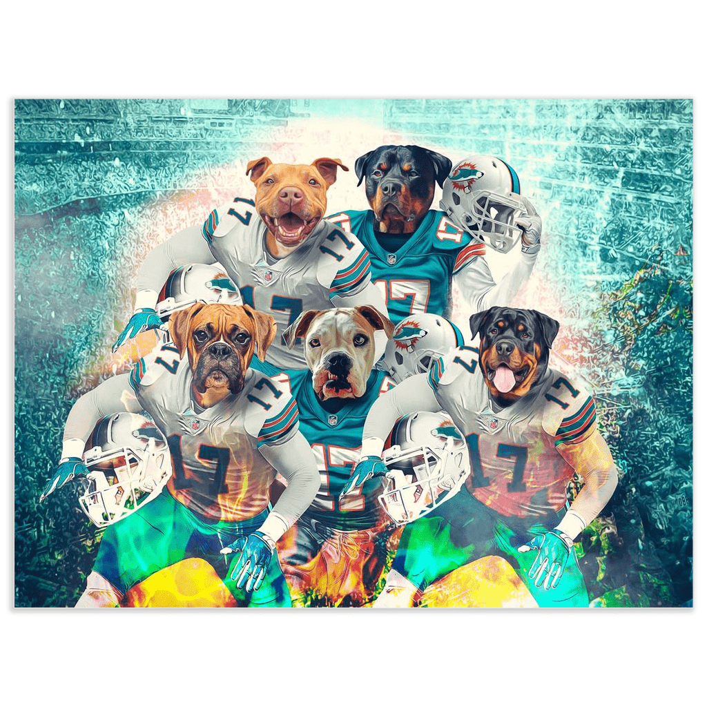 &#39;Miami Doggos&#39; Personalized 5 Pet Poster