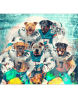 'Miami Doggos' Personalized 5 Pet Poster