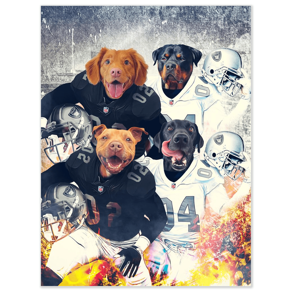 &#39;Oakland Doggos&#39; Personalized 4 Pet Poster