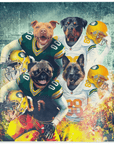 'Green Bay Doggos' Personalized 4 Pet Blanket