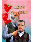 Step Doggo/Human Valentines Personalized Mini Portrait