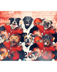 'Cincinnati Doggos' Personalized 6 Pet Standing Canvas