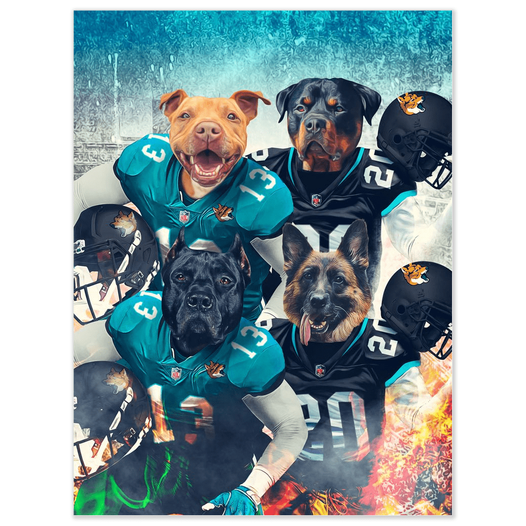 &#39;Jacksonville Doggos&#39; Personalized 4 Pet Poster
