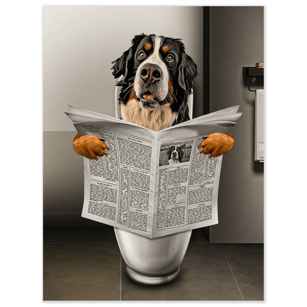 &#39;The Throne&#39;  Personalized Bathroom Dog Poster
