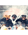 'Oakland Doggos' Personalized 3 Pet Standing Canvas