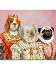 'The Royal Ladies' Personalized 3 Pet Mini Portrait