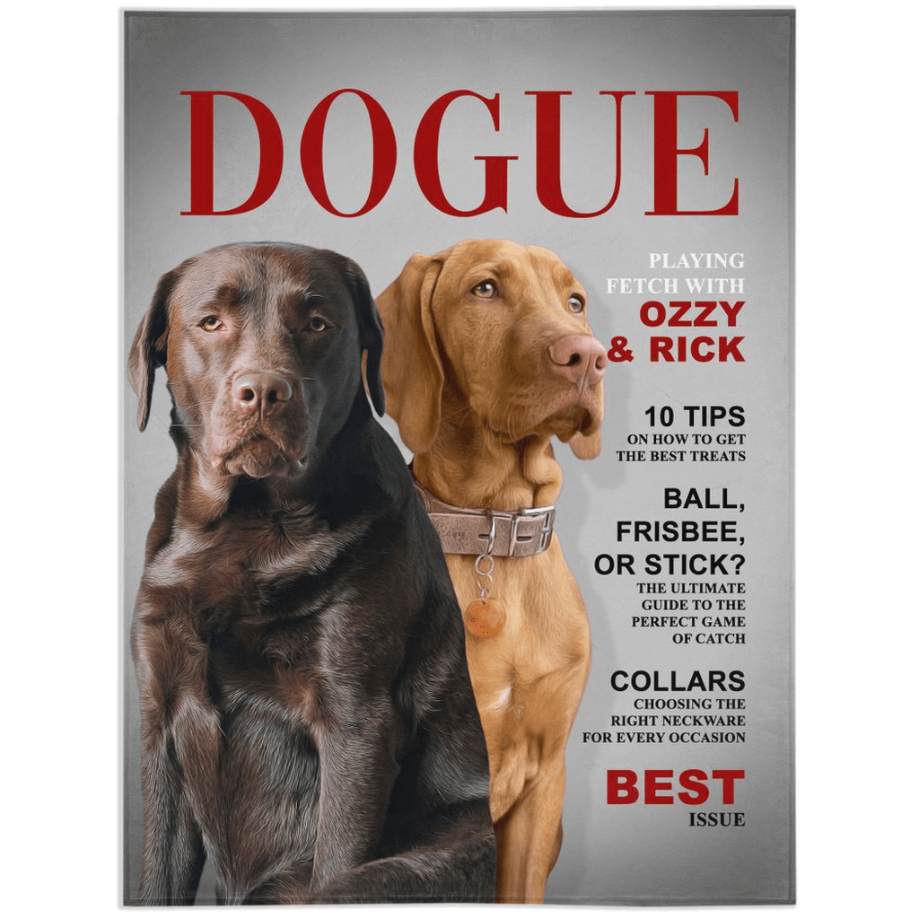 &#39;Dogue&#39; Personalized 2 Pet Blanket