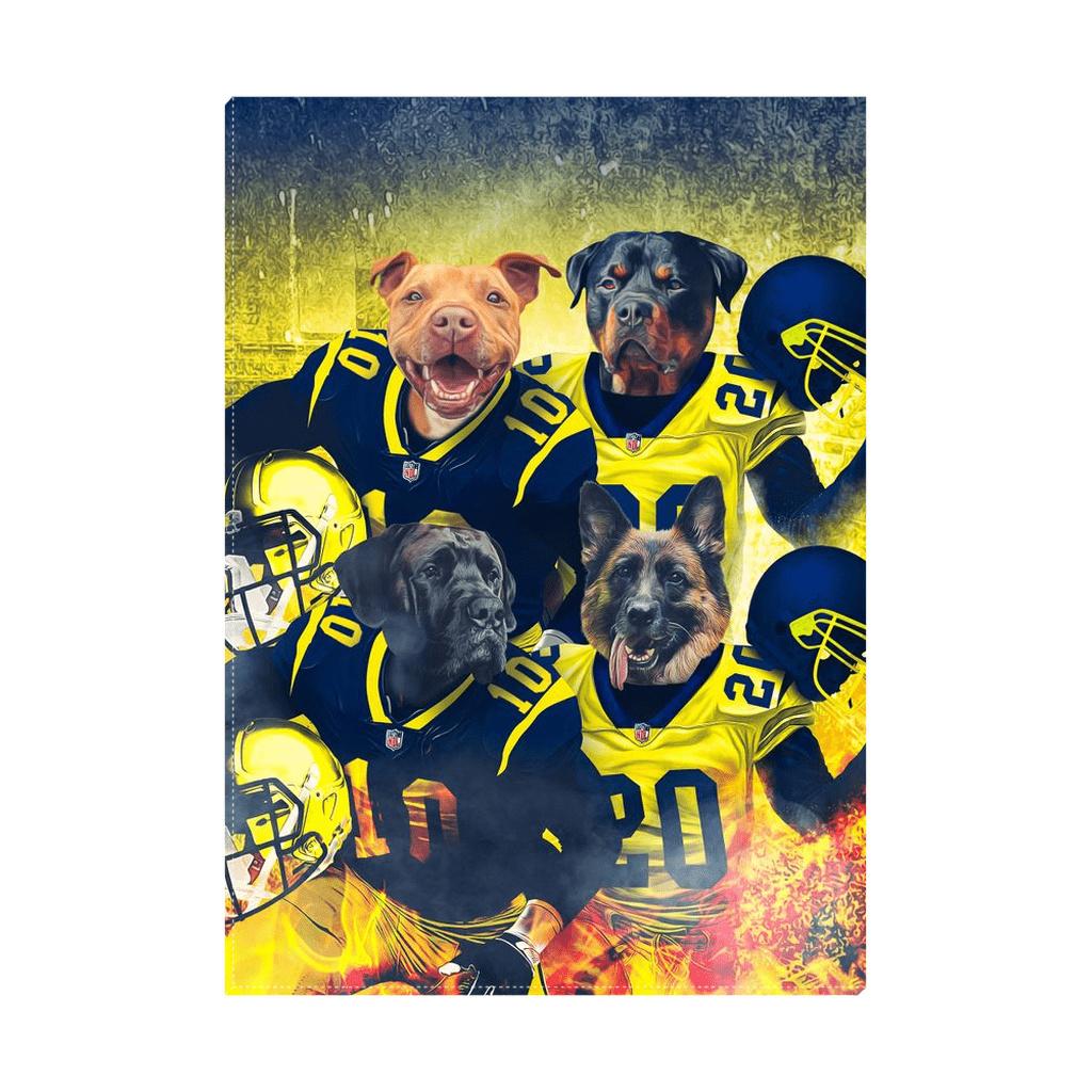 &#39;Michigan Doggos&#39; Personalized 4 Pet Standing Canvas