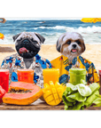 'The Beach Dogs' Personalized 2 Pet Mini Portrait