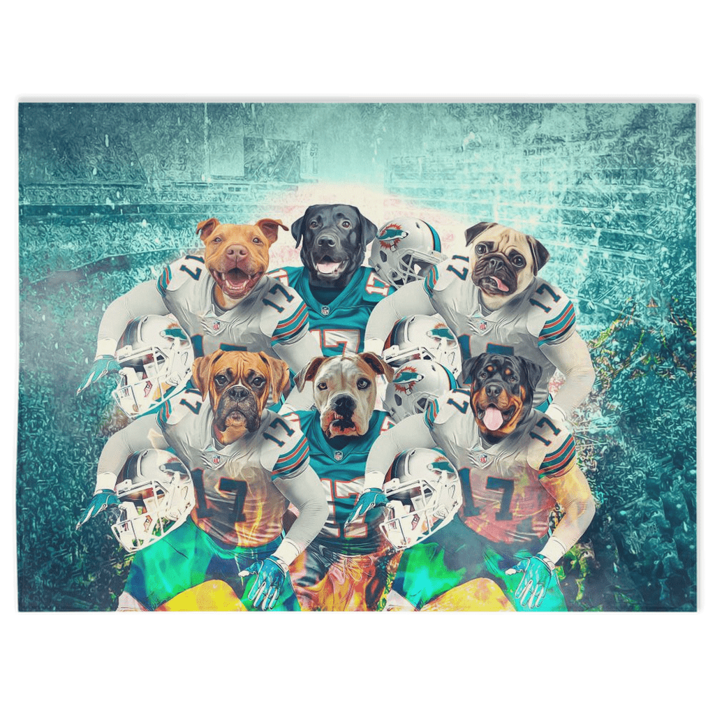 &#39;Miami Doggos&#39; Personalized 6 Pet Blanket
