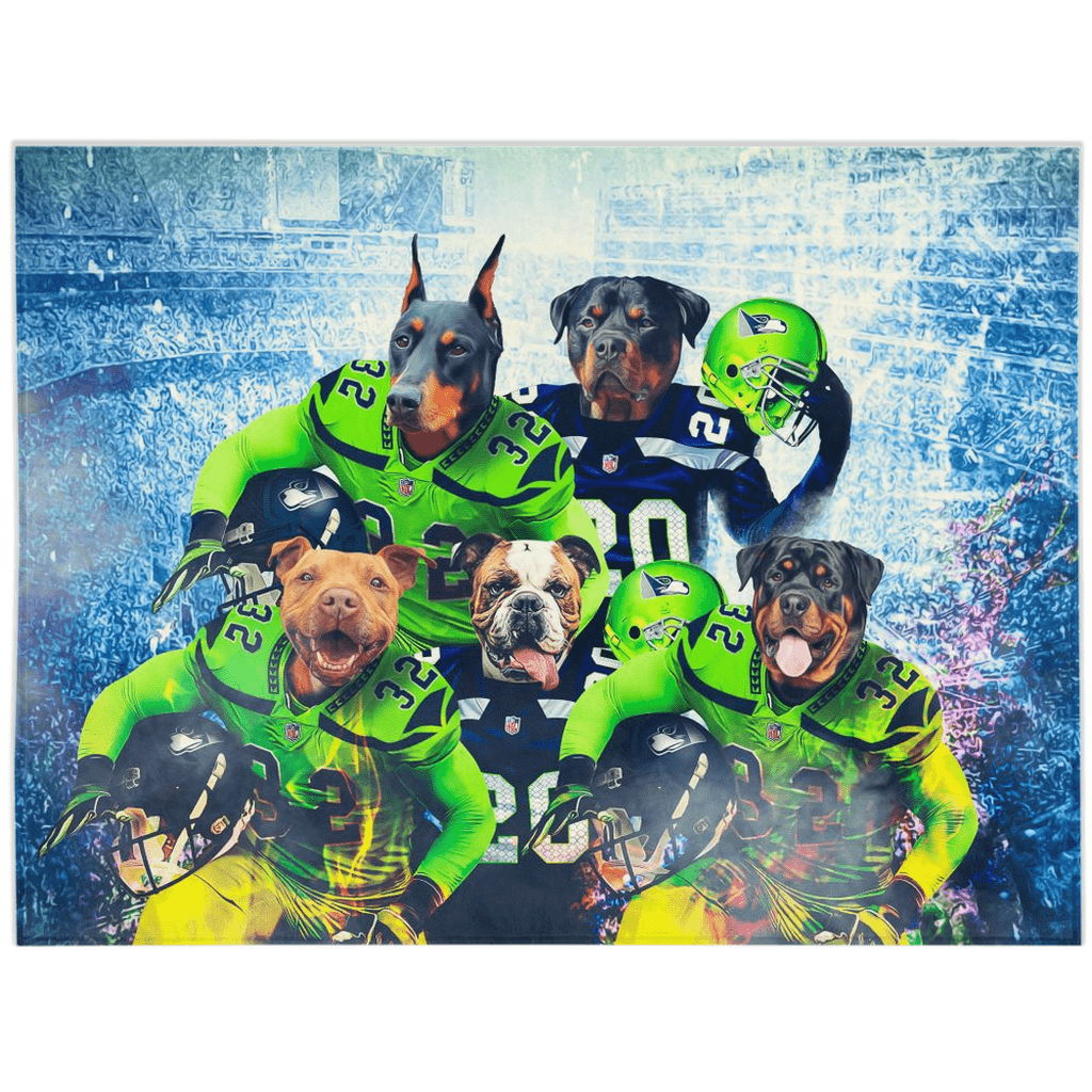 &#39;Seattle Doggos&#39; Personalized 5 Pet Blanket