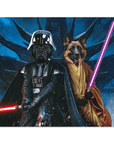 'Darth Woofer & Jedi-Doggo' Personalized 2 Pet Mini Portrait