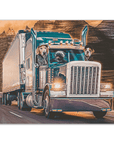 'The Truckers' Personalized 3 Pet Mini Portrait