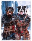 'The Viking Warriors' Personalized 2 Pet Mini Portrait