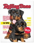 'Rolling Bone' Personalized 2 Pet Poster