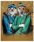 'The Golfers' Personalized 2 Pet Mini Portrait