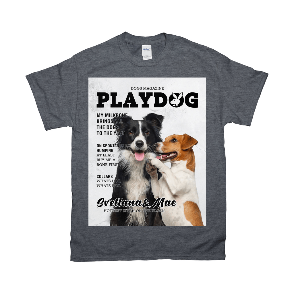 &#39;Playdog&#39; Personalized 2 Pet T-Shirt
