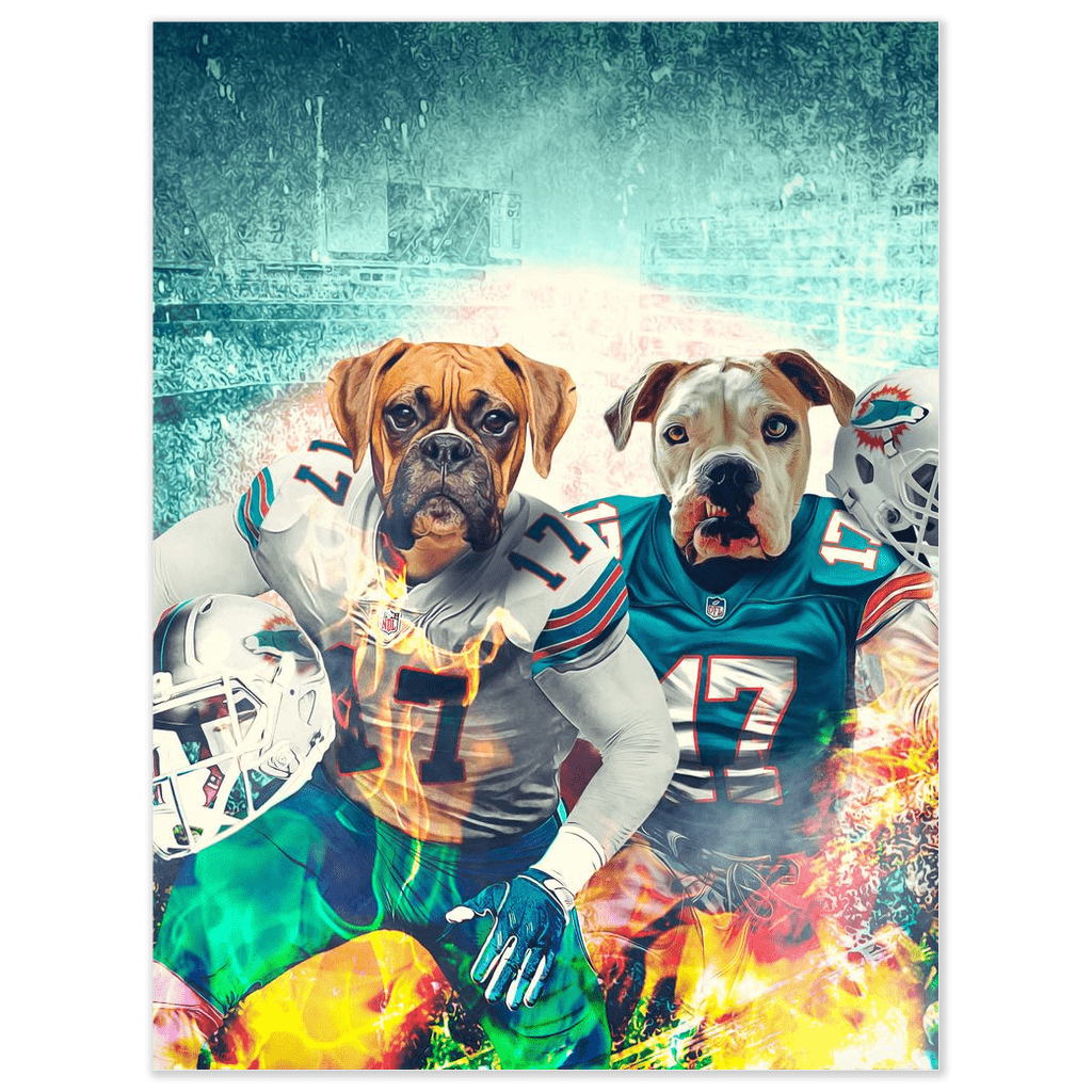 &#39;Miami Doggos&#39; Personalized 2 Pet Poster