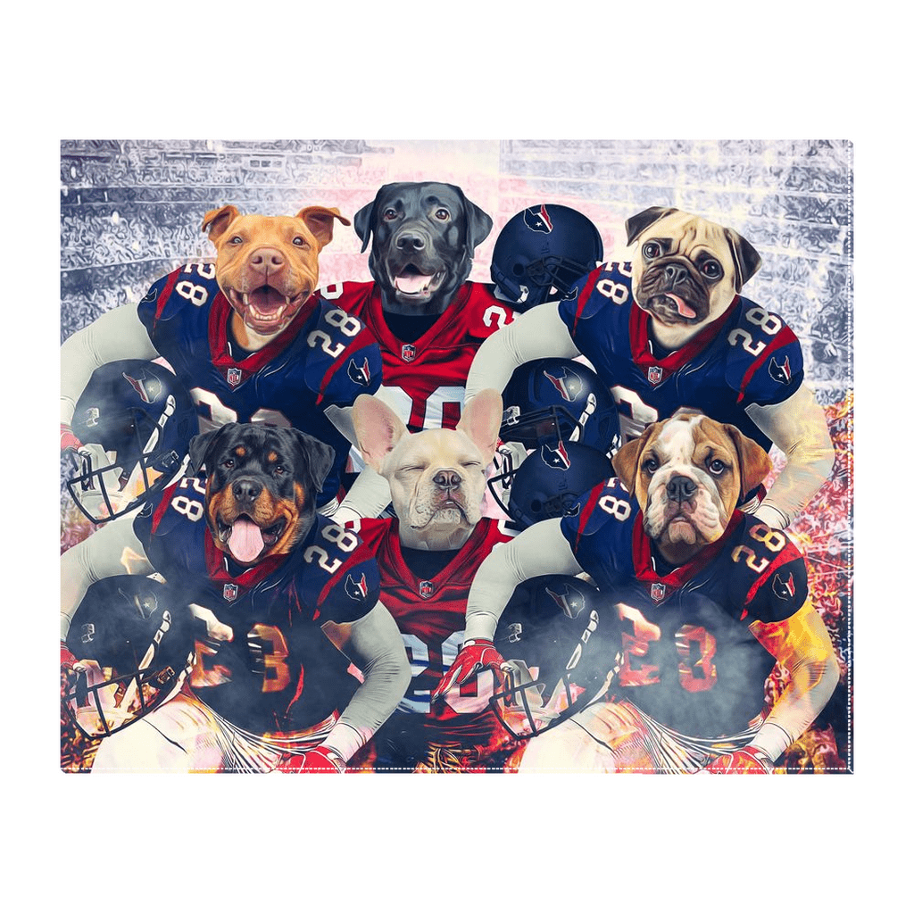 &#39;Houston Doggos&#39; Personalized 6 Pet Standing Canvas