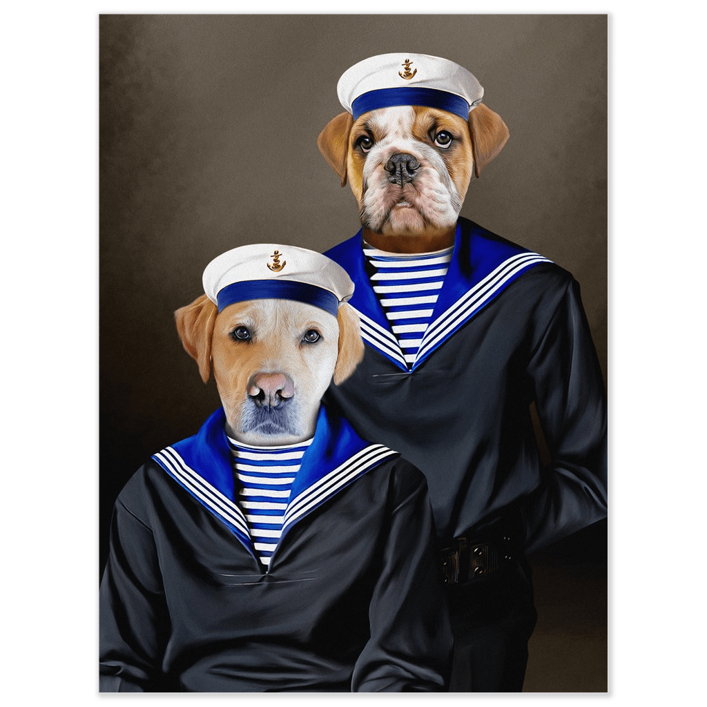 &#39;The Sailors&#39; Personalized 2 Pet Mini Portrait