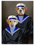 'The Sailors' Personalized 2 Pet Mini Portrait