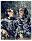 'The Army Veterans' Personalized 2 Pet Mini Portrait