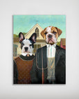 'American Pawthic' Personalized 2 Pet Mini Portrait