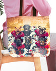 Personalized 6-pet tote bag featuring dogs in Arizona Cardinals football uniforms.