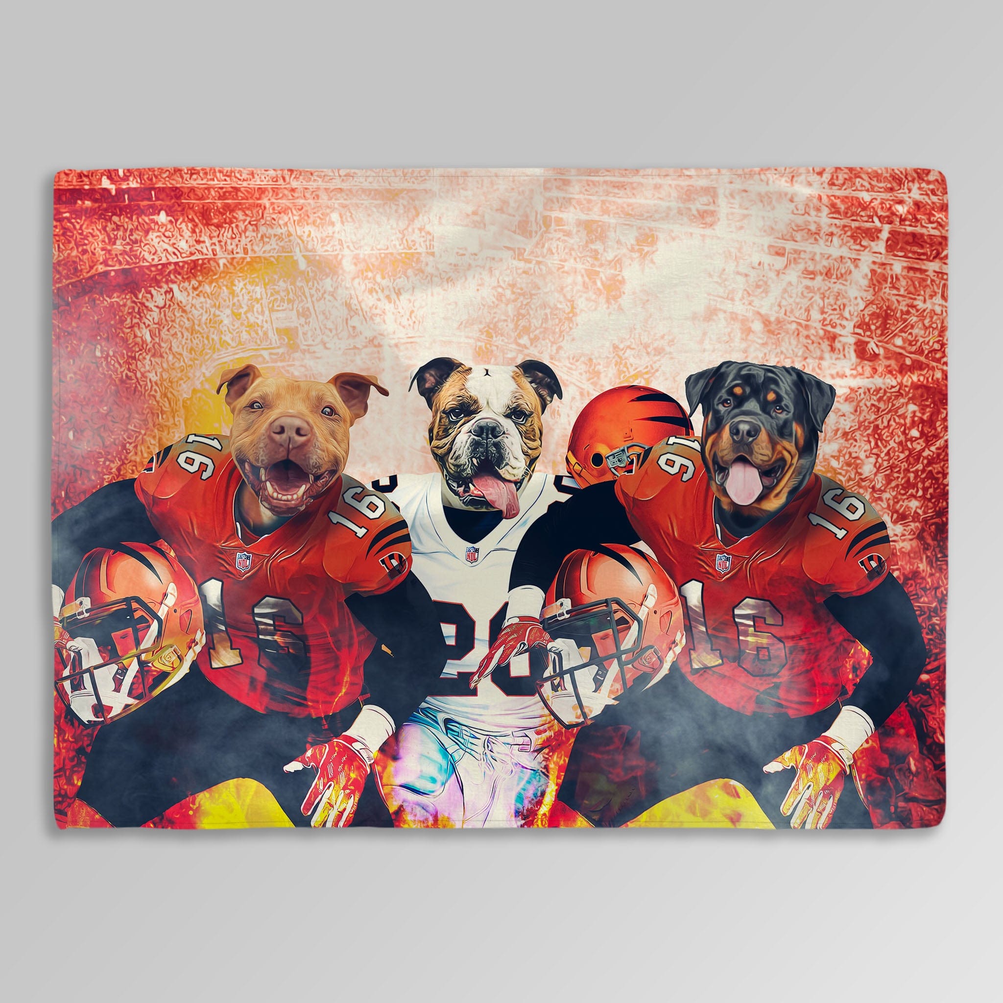 &#39;Cincinnati Doggos&#39; Personalized 3 Pet Blanket