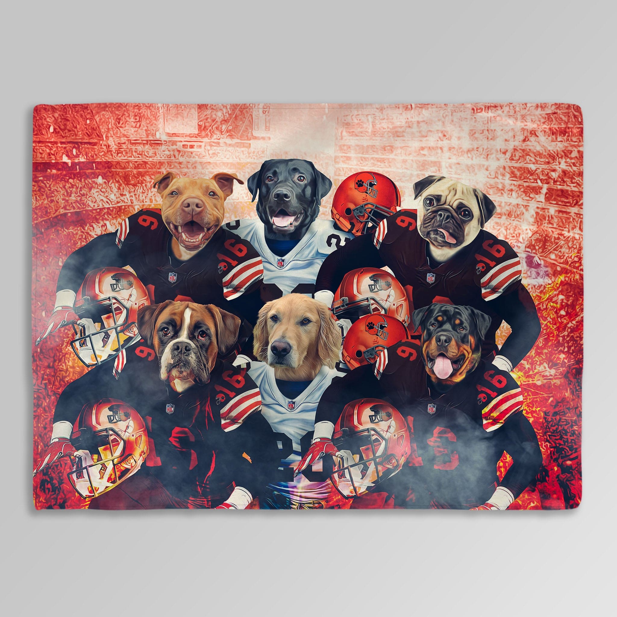&#39;Cleveland Doggos&#39; Personalized 6 Pet Blanket