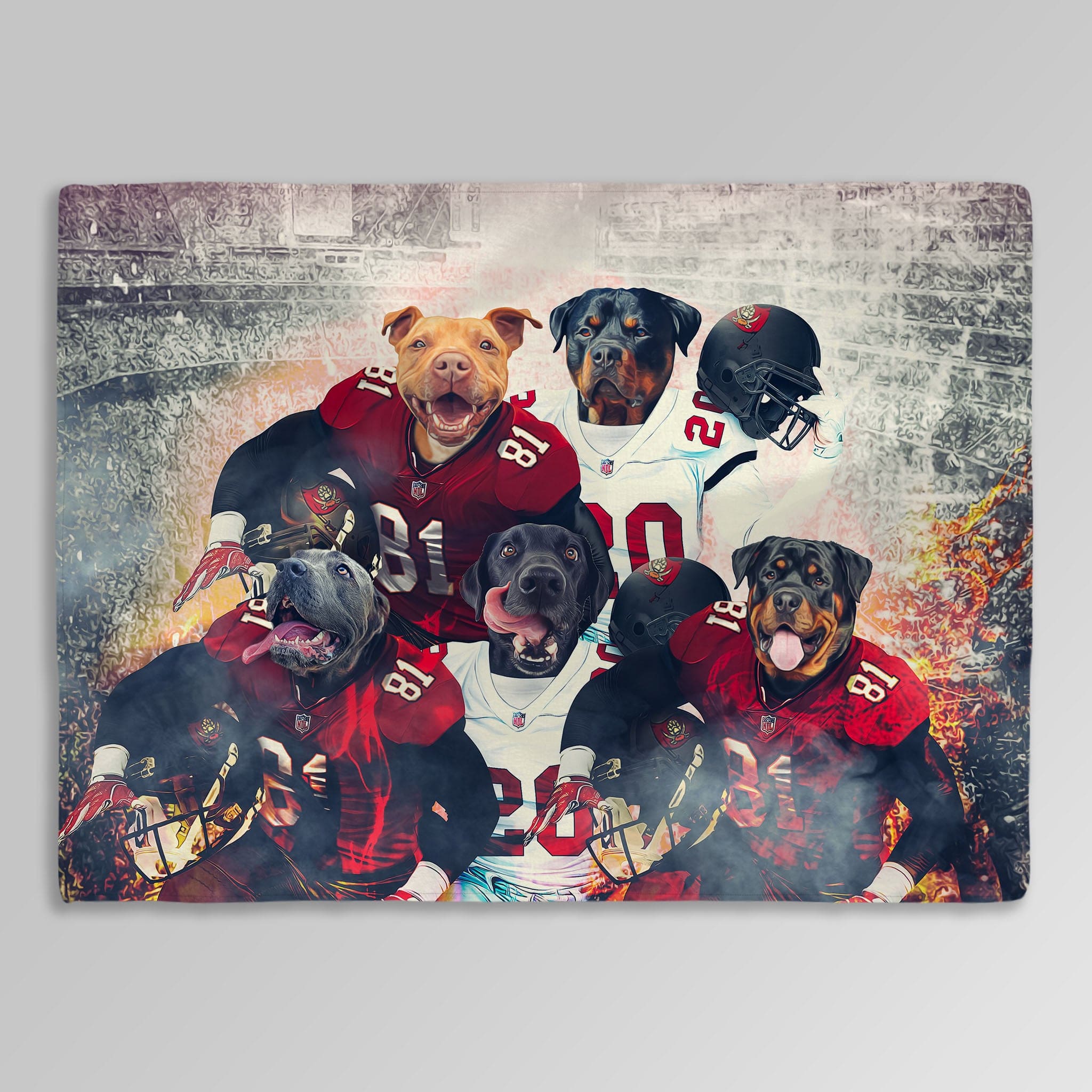 &#39;Tampa Bay Doggos&#39; Personalized 5 Pet Blanket