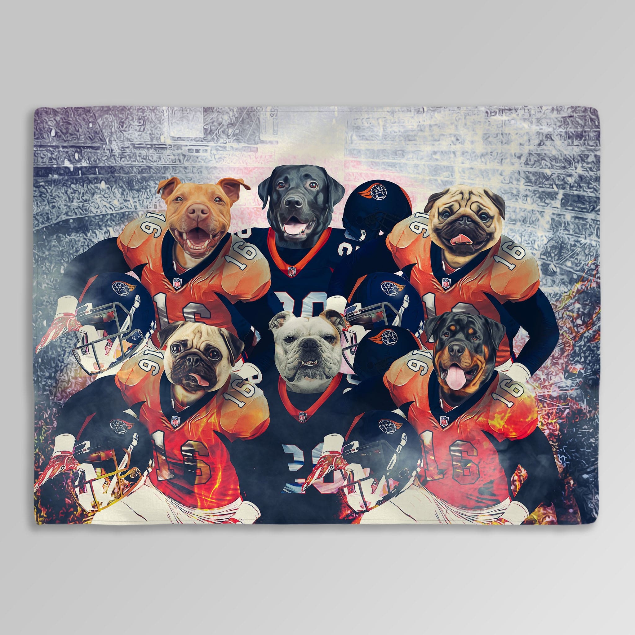 &#39;Denver Doggos&#39; Personalized 6 Pet Blanket