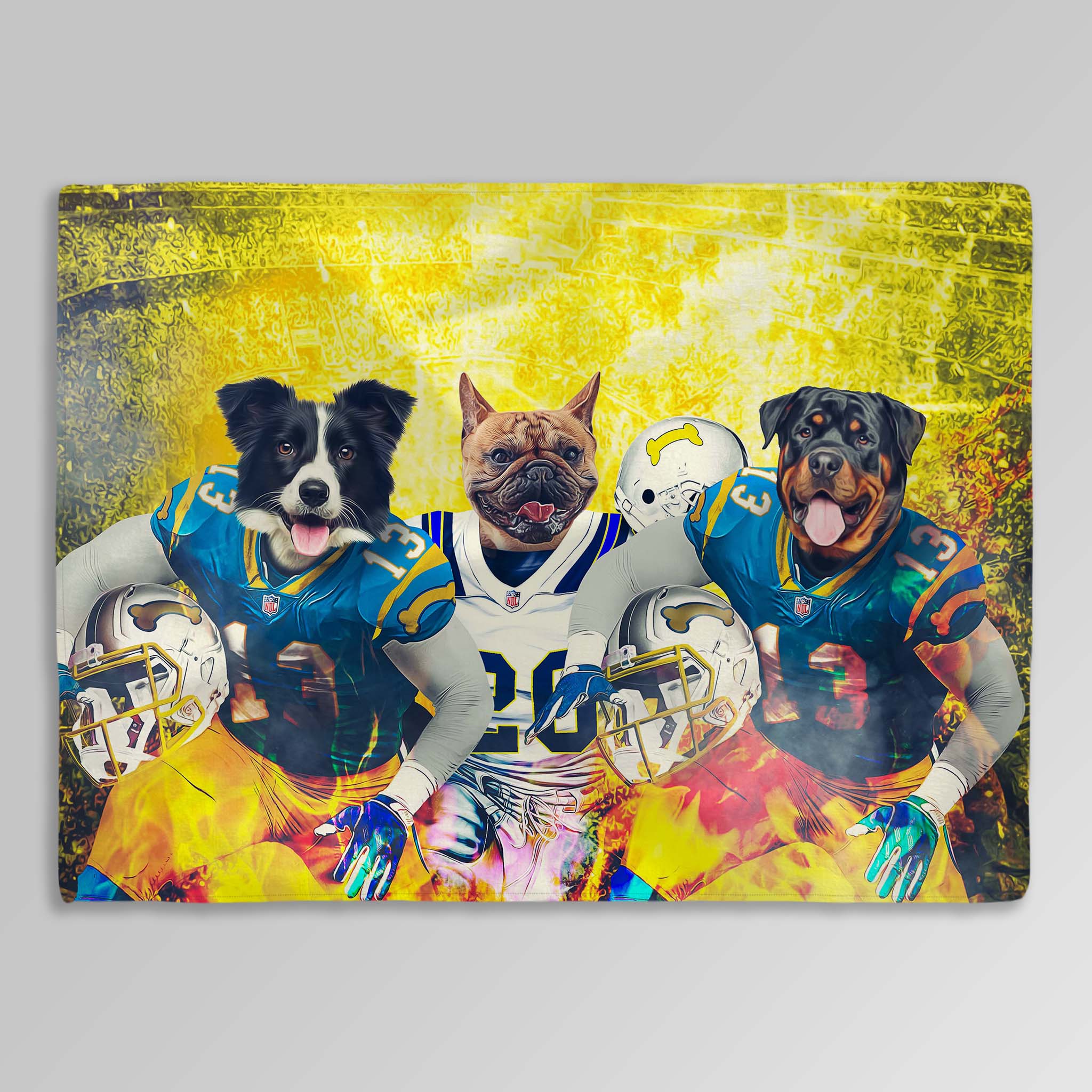 &#39;San Diego Doggos&#39; Personalized 3 Pet Blanket