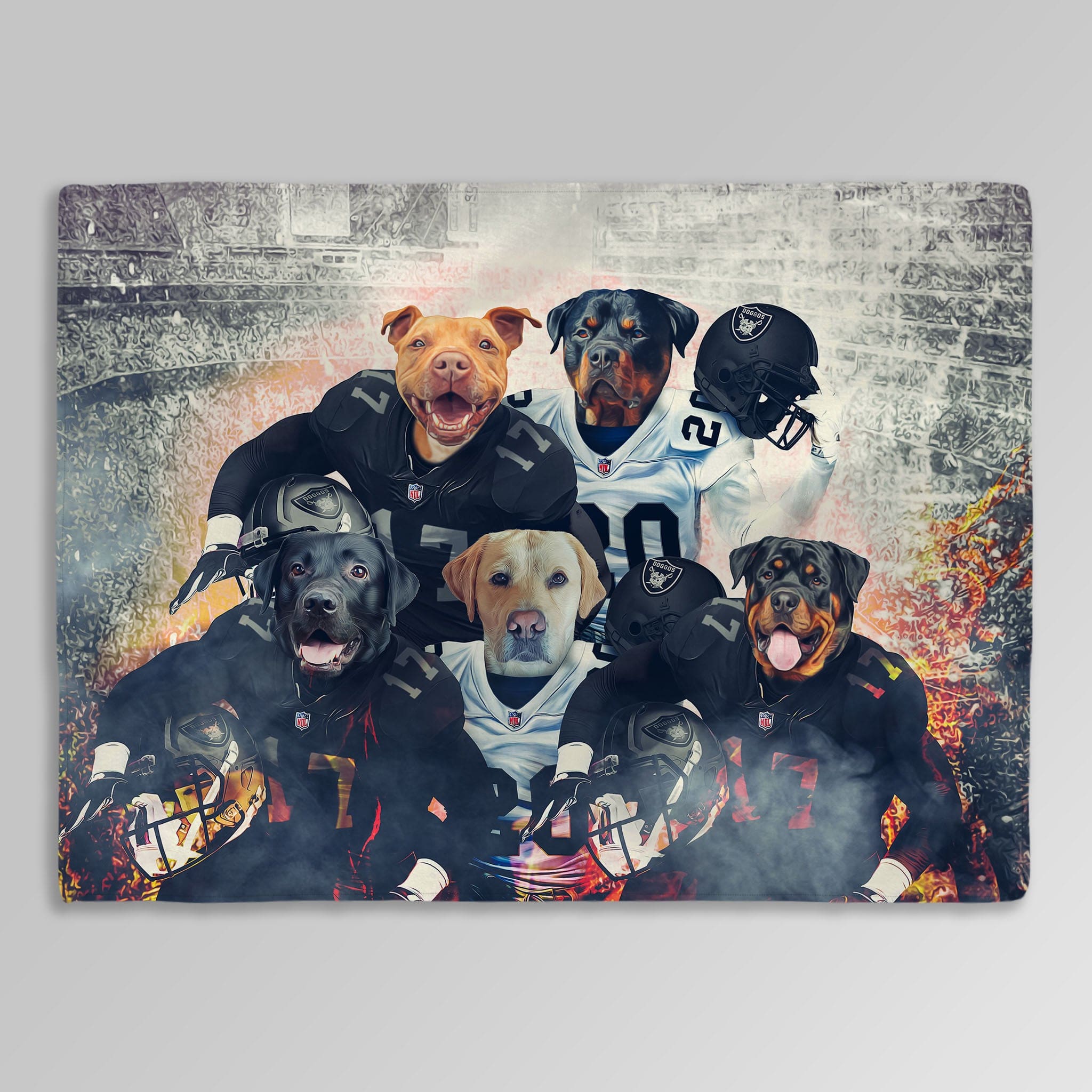 &#39;Las Vegas Doggos&#39; Personalized 5 Pet Blanket