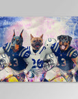 'Indianapolis Doggos' Personalized 3 Pet Blanket